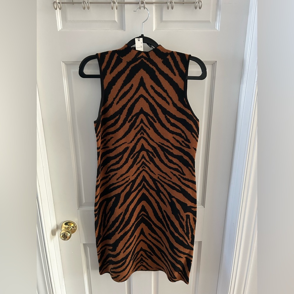 Tahari animal print sweater dress
